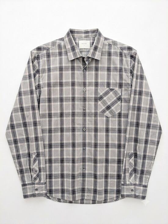 Billy Reid Other - Billy Reid NWT John Gray Melange Plaid Long Sleeve Shirt Mens Large $198